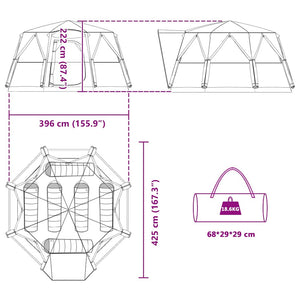 vidaXL Tente pour 6 personnes avec toit Vert 425 x 396 x 222 cm