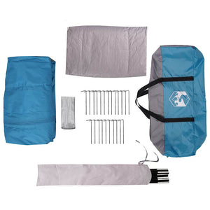 6-Personen-Zelt mit Vordach, Blau