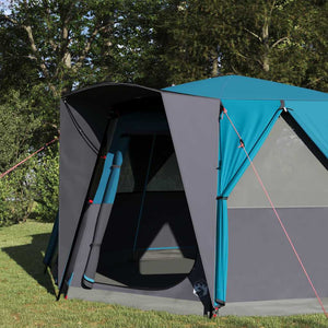6-Personen-Zelt mit Vordach, Blau
