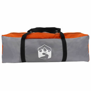4-Personen Tunnelzelt, Grau & Orange