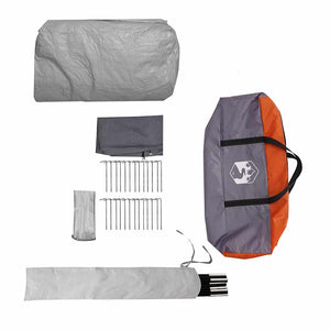 6-Personen Tunnelzelt, Grau/Orange, 700cm