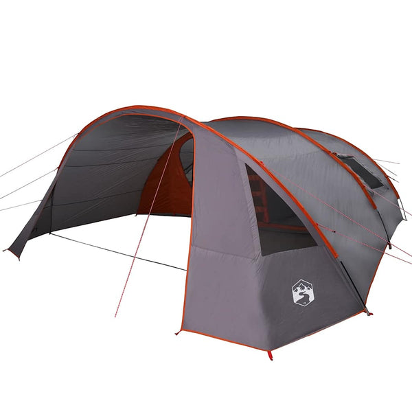 6-Personen Tunnelzelt, Grau/Orange, 700cm