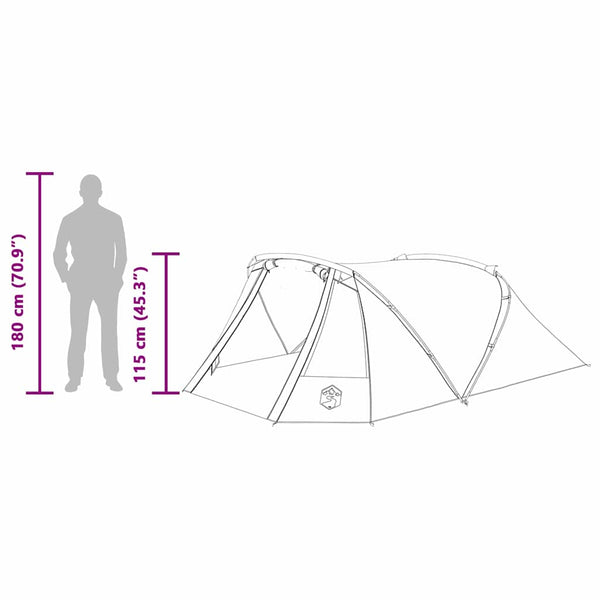 3-Personen Tunnelzelt Grün/Weiß