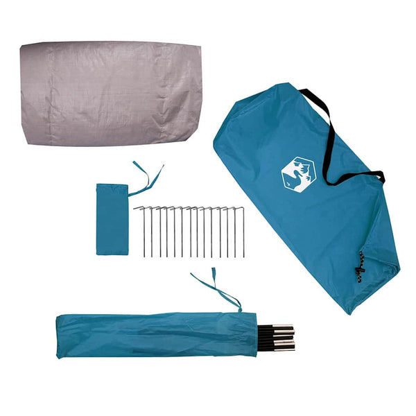 3-Personen Tunnelzelt Blau/Grau
