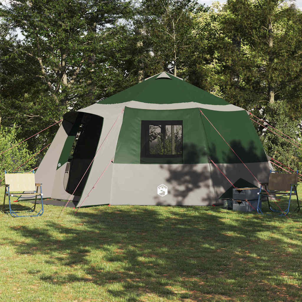 12-Personen Kabine Zelt Grün/Grau 500x500x294cm