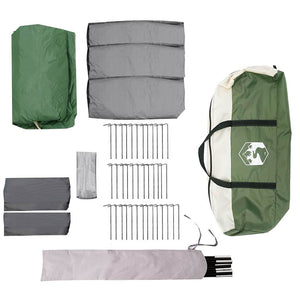 vidaXL Tente familiale pour 12 personnes vert et blanc 760 x 645 x 230 cm