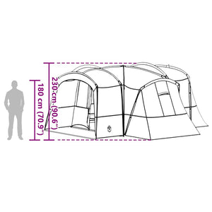 vidaXL Tente familiale pour 12 personnes vert et blanc 760 x 645 x 230 cm