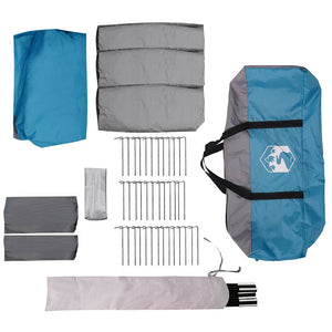 12-Personen Familienzelt, Blau/Grau