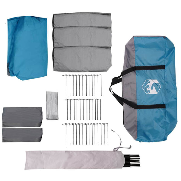 12-Personen Familienzelt, Blau/Grau