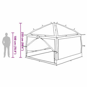 7-Personen Innenzelt mit Dach, Grün/Grau