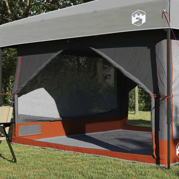 7-Personen Innenzelt Grau/Orange 300x300x250cm