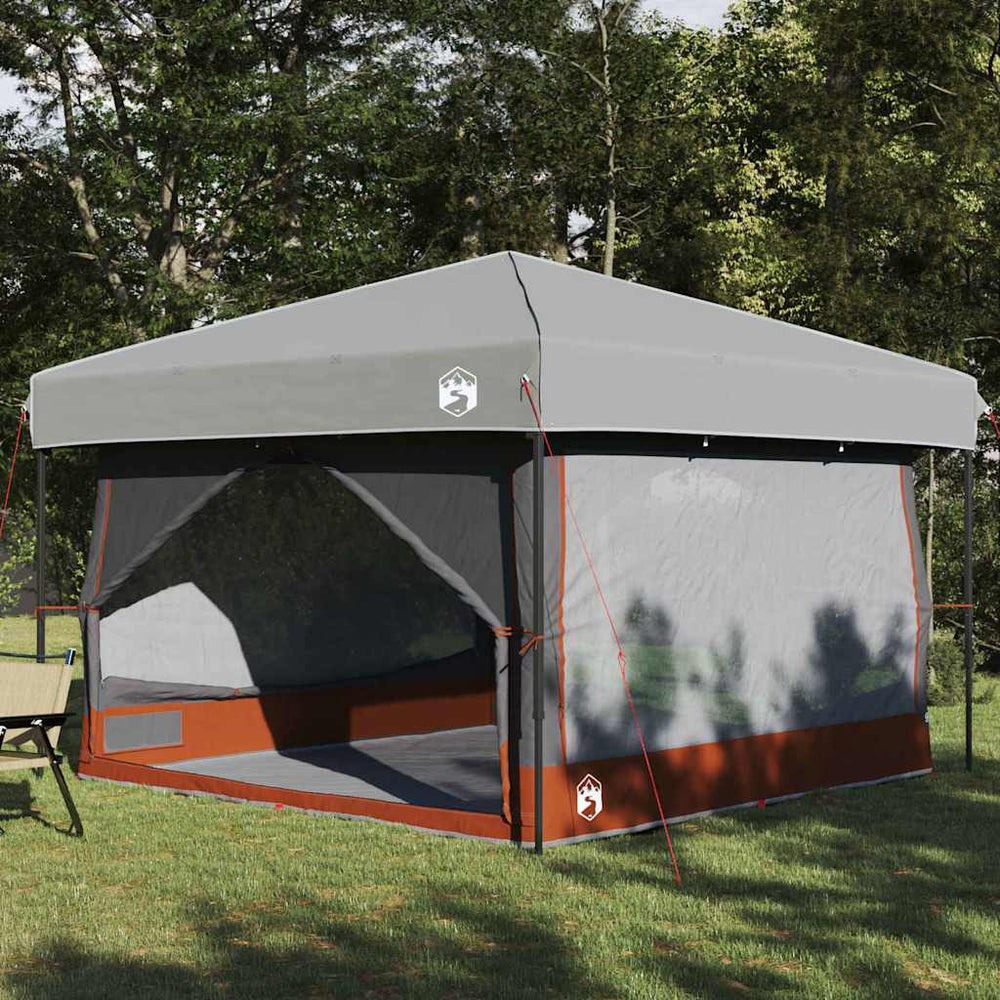 7-Personen Innenzelt Grau/Orange 300x300x250cm