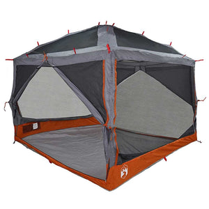 7-Personen Innenzelt Grau/Orange 300x300x250cm