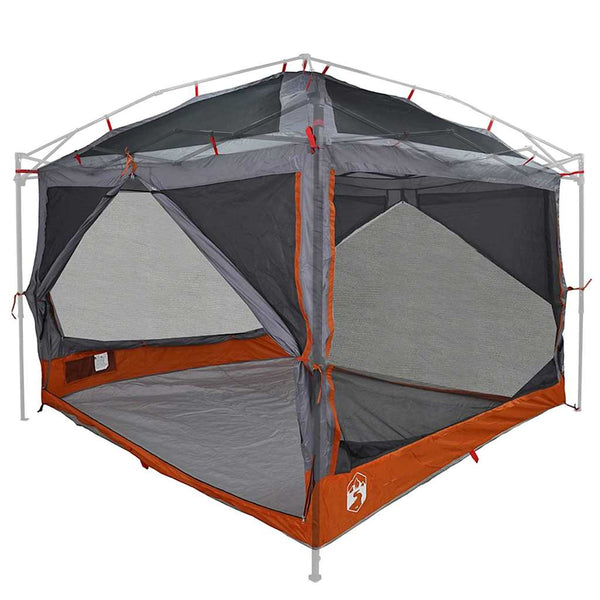 7-Personen Innenzelt Grau/Orange 300x300x250cm