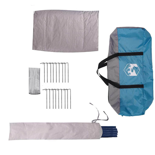 Tipi Zelt für 10 Personen, Blau/Grau