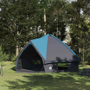 Tipi Zelt für 10 Personen, Blau/Grau