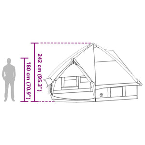 Tipi Zelt für 10 Personen, Blau/Grau