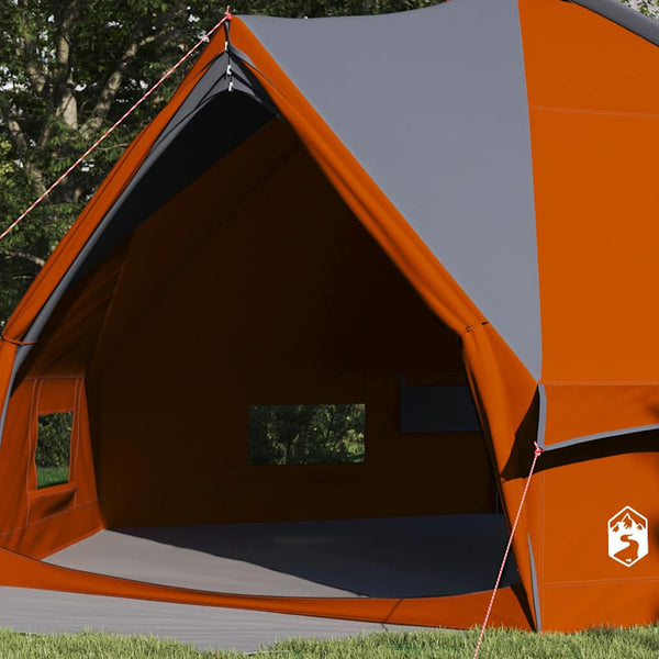 Tipi Zelt 10 Personen Grau/Orange
