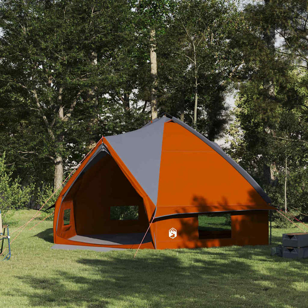 Tipi Zelt 10 Personen Grau/Orange