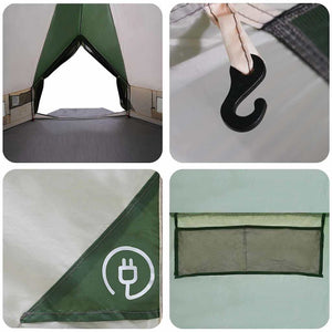 Tipi Zelt für 8 Personen, Grün/Weiß