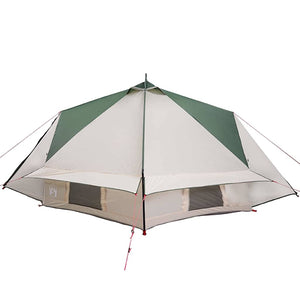 Tipi Zelt für 8 Personen, Grün/Weiß