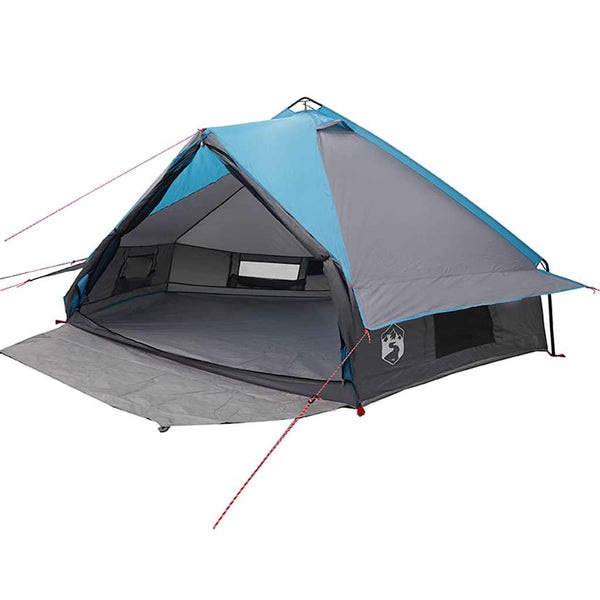 Tente tipi vidaXL pour 8 personnes Bleu et gris 490 x 410 x 210 cm