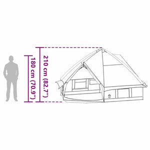 Tente tipi vidaXL pour 8 personnes Bleu et gris 490 x 410 x 210 cm