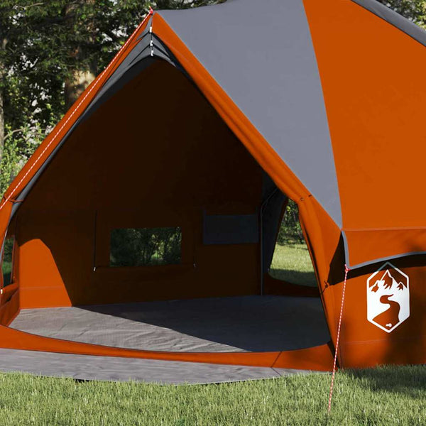vidaXL 8-Person Teepee Tent Grey and Orange 490 x 410 x 210 cm