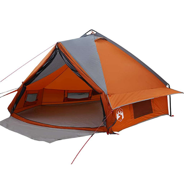 vidaXL 8-Person Teepee Tent Grey and Orange 490 x 410 x 210 cm
