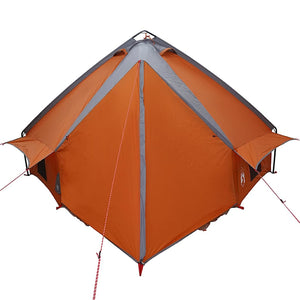vidaXL 8-Person Teepee Tent Grey and Orange 490 x 410 x 210 cm