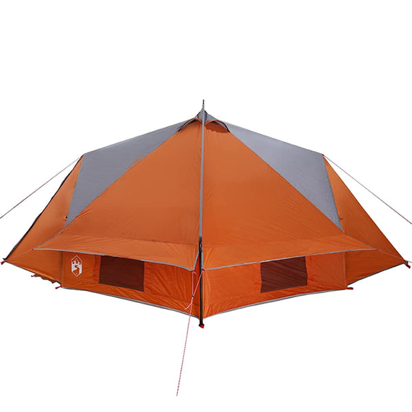 vidaXL 8-Person Teepee Tent Grey and Orange 490 x 410 x 210 cm