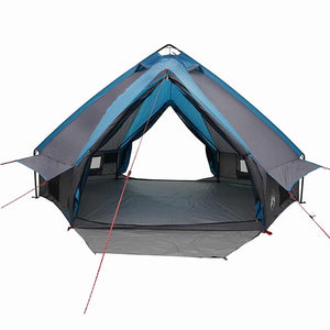 Tipi Zelt für 6 Personen, Blau/Grau