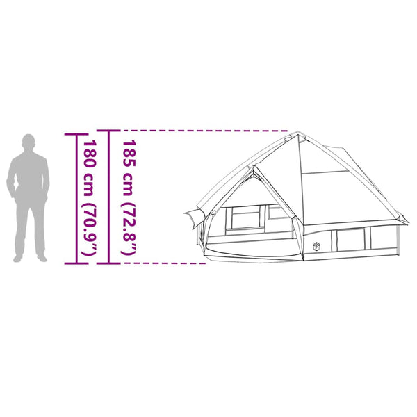 Tipi Zelt für 6 Personen, Blau/Grau