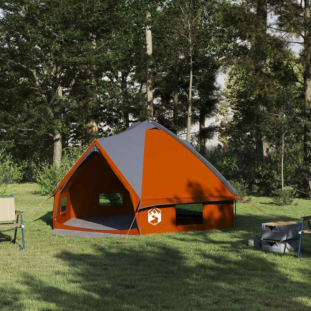 Tipi Zelt für 6 Personen Grau/Orange