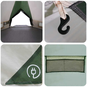 Tipi Zelt für 4 Personen, Grün/Grau