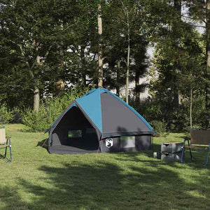 4-Personen Teepee Zelt Blau/Grau