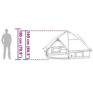 4-Personen Teepee Zelt Blau/Grau