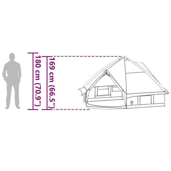 4-Personen Teepee Zelt Blau/Grau