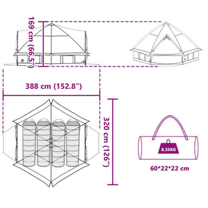 4-Personen Teepee Zelt Blau/Grau