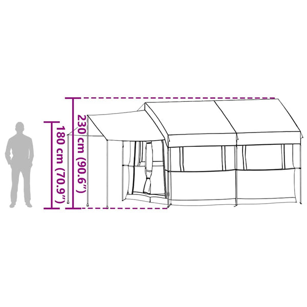 4-Personen Familienzelt Grün/Weiß