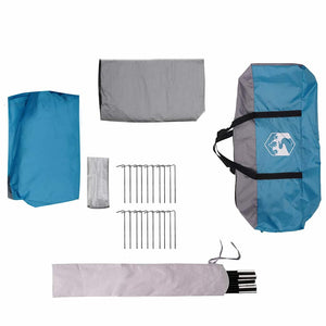 4-Personen Familienzelt Blau/Grau