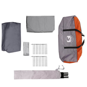 vidaXL Tente familiale pour 4 personnes gris et orange 324 x 255 x 230 cm