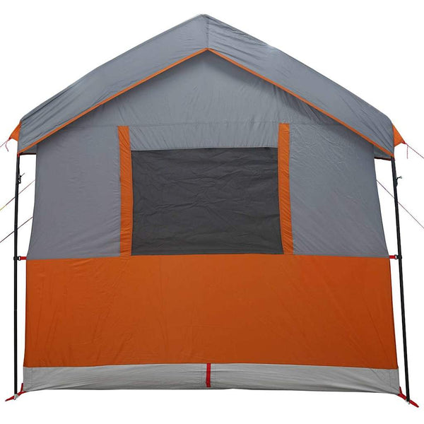 vidaXL Tente familiale pour 4 personnes gris et orange 324 x 255 x 230 cm