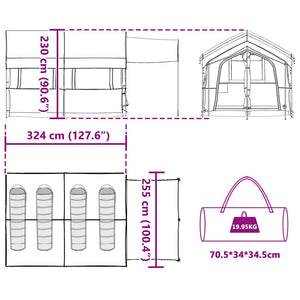 vidaXL Tente familiale pour 4 personnes gris et orange 324 x 255 x 230 cm