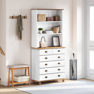 Weißer Kiefernholz Hutch, 91 cm