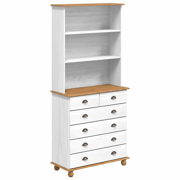 Weißer Kiefernholz Hutch, 91 cm