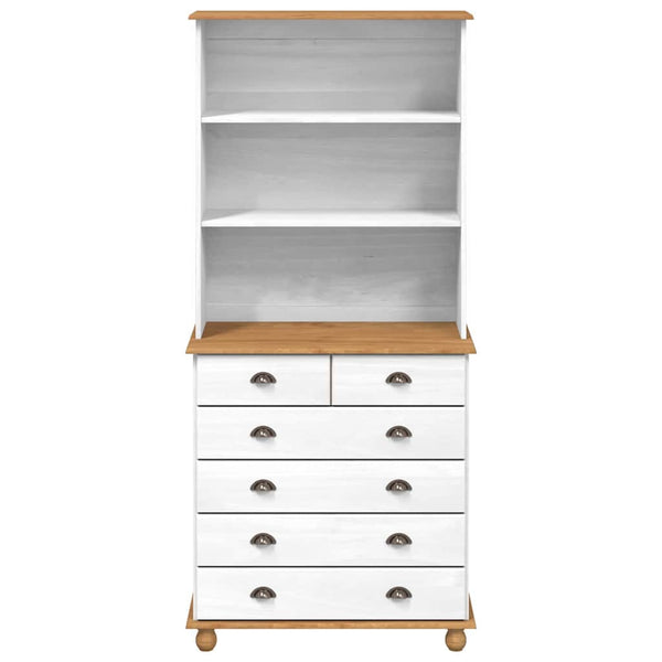 Weißer Kiefernholz Hutch, 91 cm