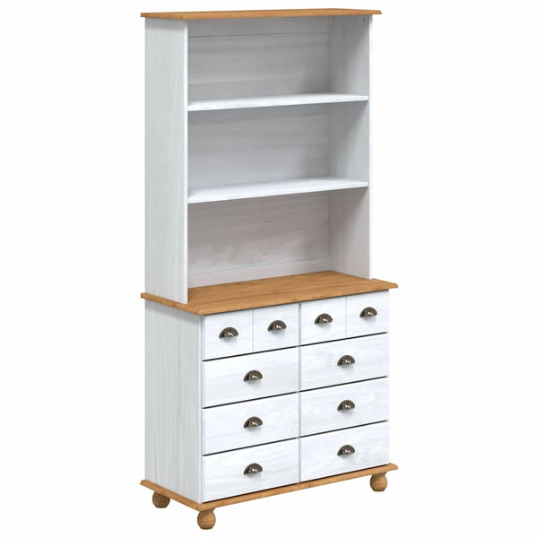 Weißer Kiefernholz Hutch 91x40x184cm