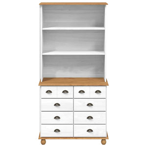 Weißer Kiefernholz Hutch 91x40x184cm