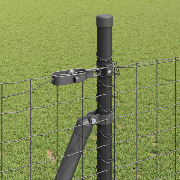 Zaunpfosten Grau Stahl, 7er-Set